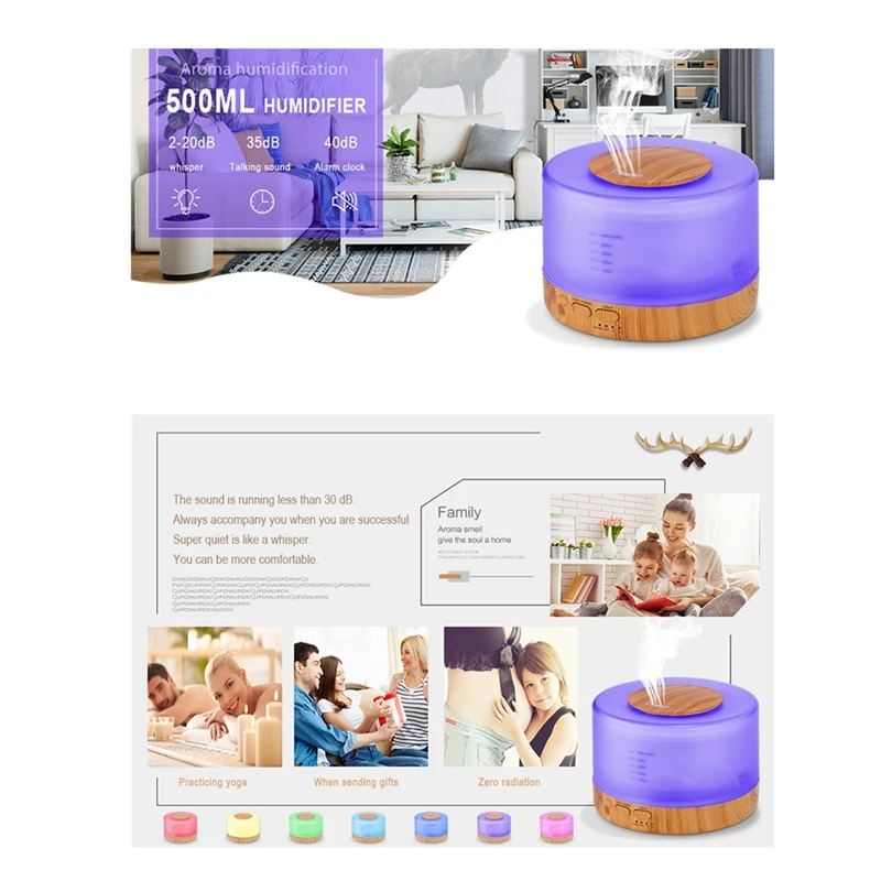 Humidificador de aire ultrasónico con Control remoto, difusor de aceites esenciales, fabricante de niebla fría para el hogar y la Oficina, enchufe europeo