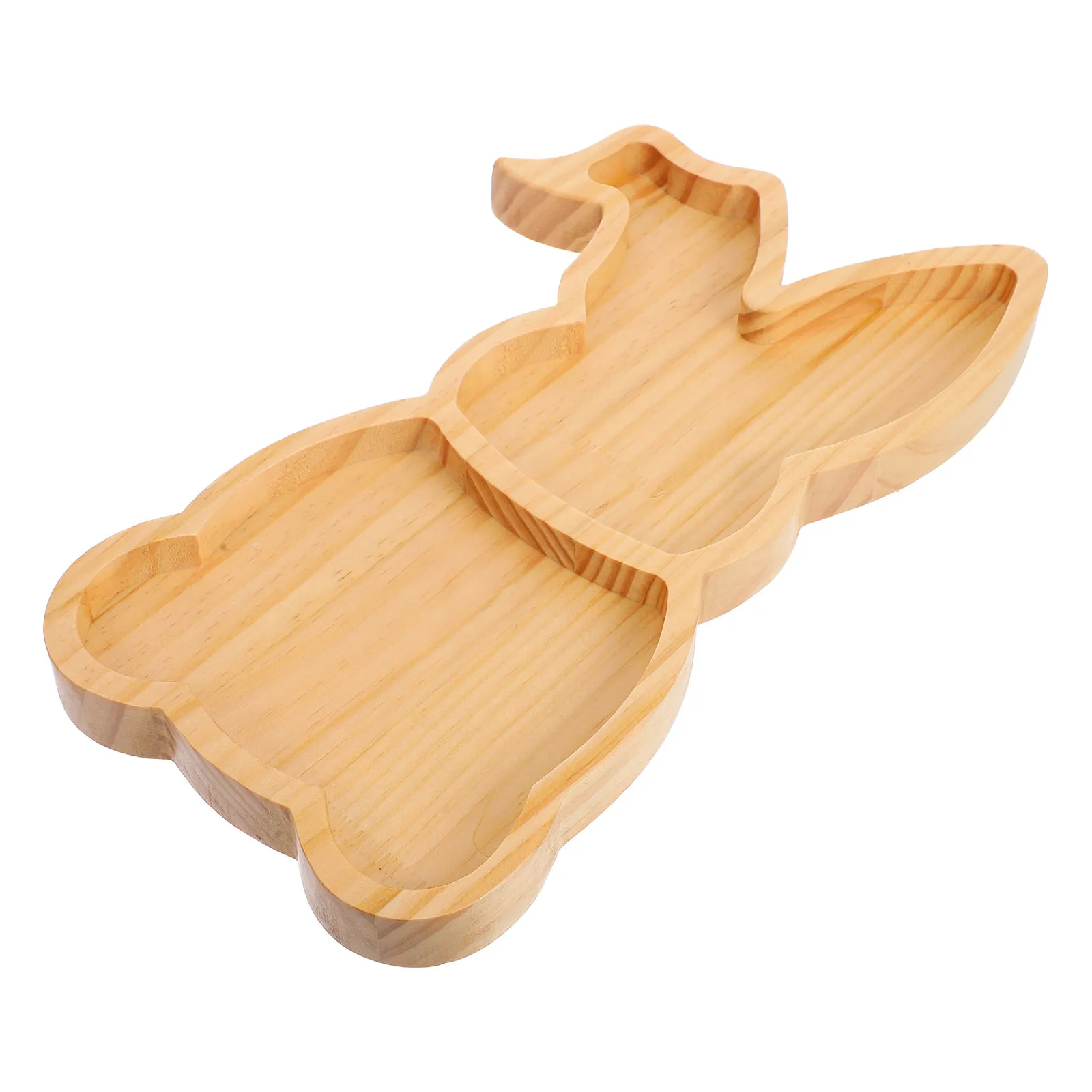 Easter Bunny Wooden Serving Tray Unique Bunny Shape Charcuterie Board Snack Plate Decorative Holiday Table Platter
