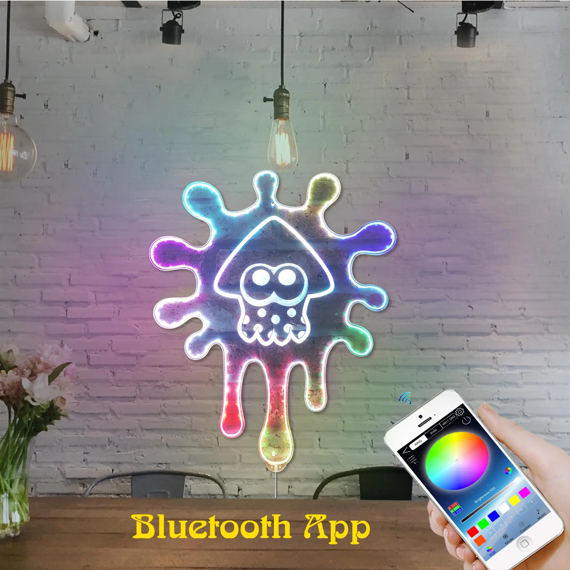 Cartoon Neon RGB Edge Lit LED Sign, Game Room Decor, Gaming Night Light