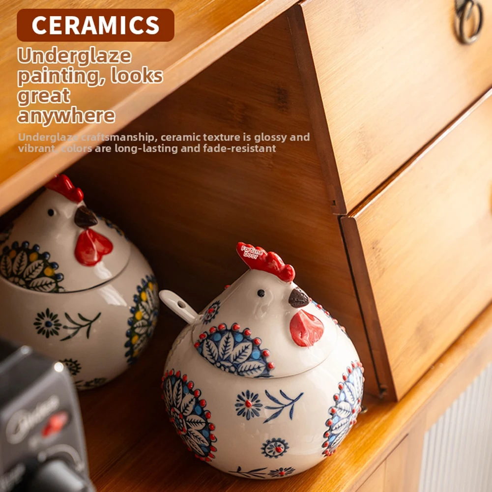 Cute Chicken Seasoning Jar Wit - Herb Keeper Bottle 评论和价格