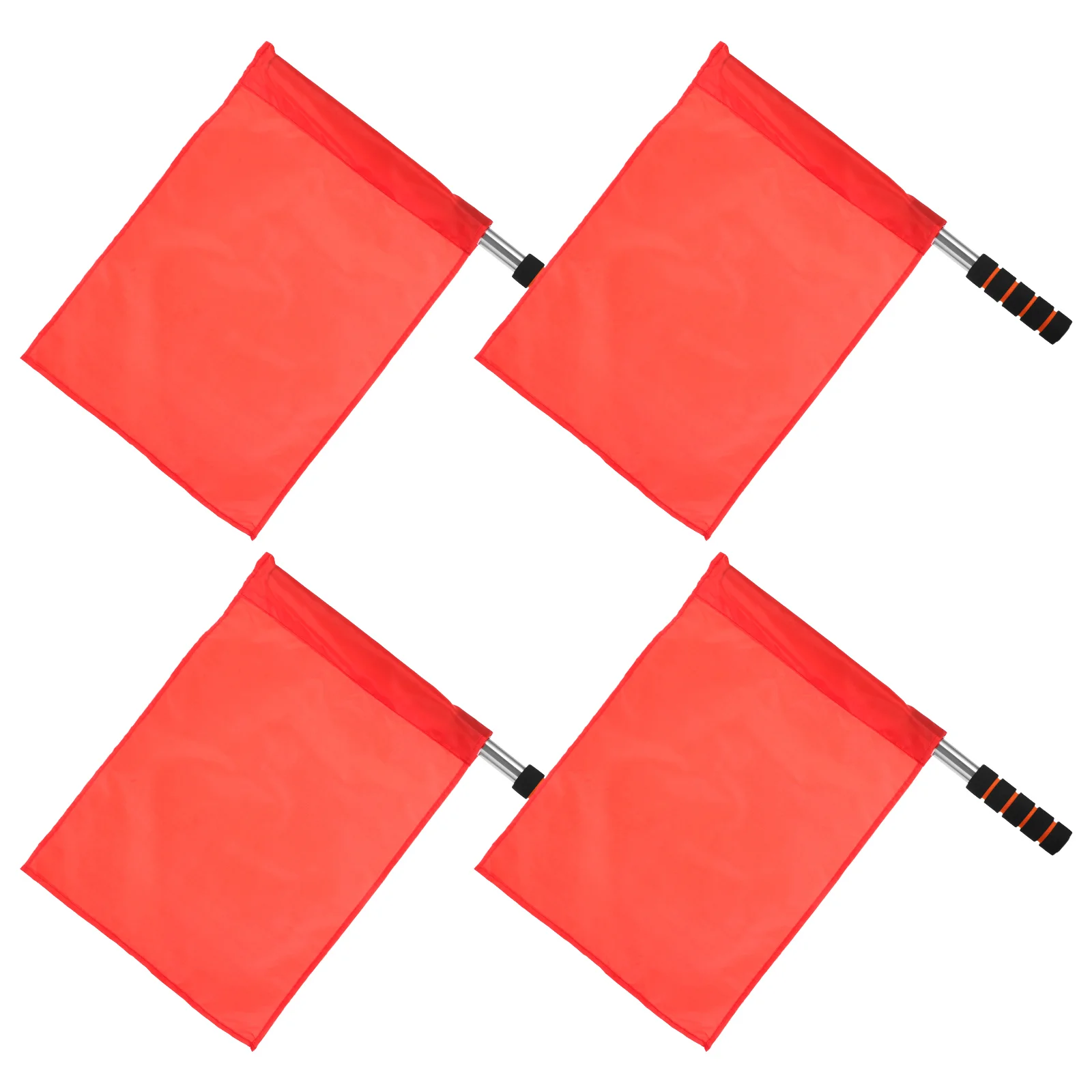 4 Pcs Waving Flag Stainless Steel Pole Match Referee Outdoor Handheld Signal Commanding