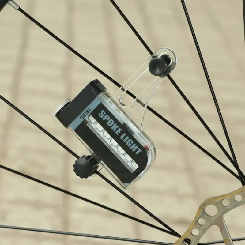 ضوء تحذير مزدوج الوجهين لعجلة الدراجة الجبلية ، 16 ليد ، إشارة الإطارات ، عاكس ، أضواء تتحدث ، ملونة ، فارس