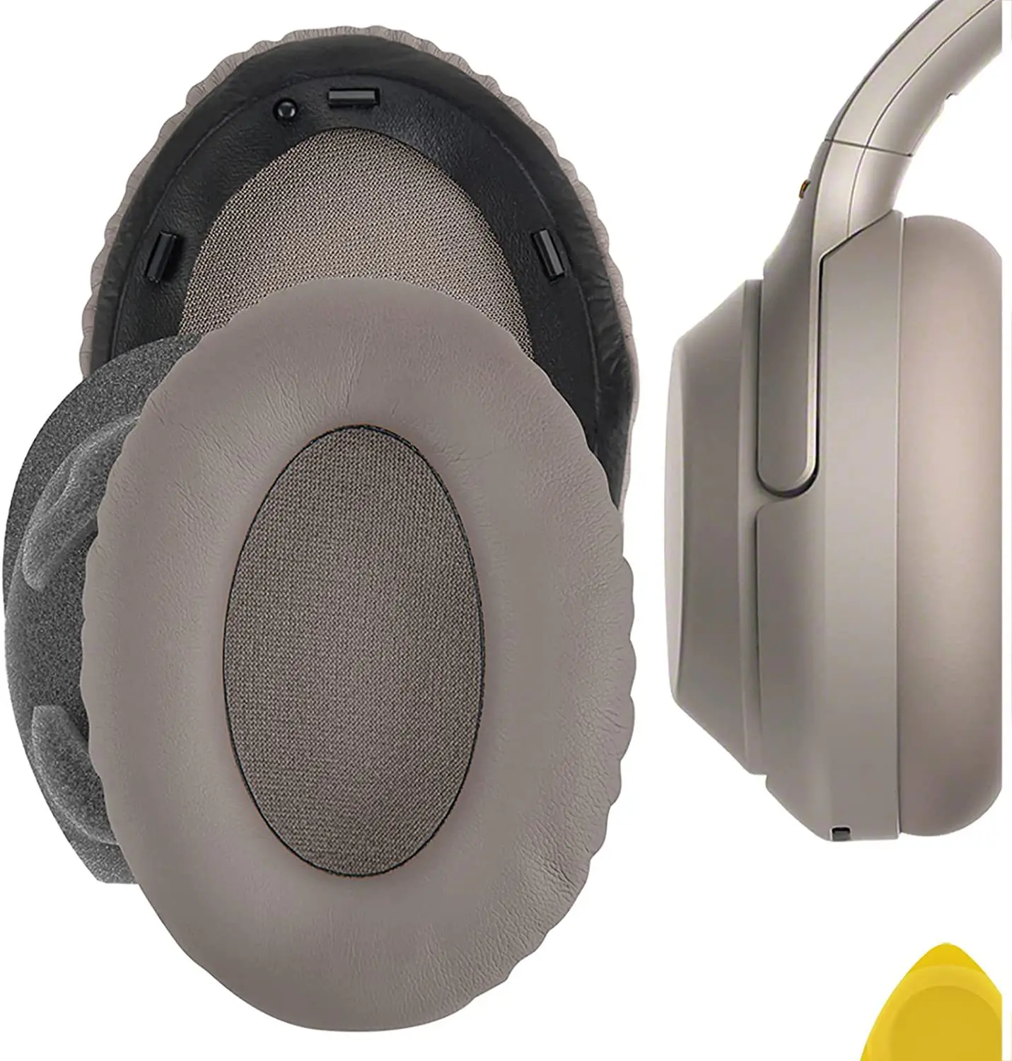 Memória espuma earmuffs, para sony wh-1000xm3, wh1000xm3, wh1000xm3, earmuffs, cor champanhe