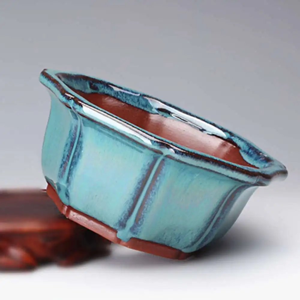 Chinese Style Bonsai Pots Breathable Stoneware Bonsai Pots With Holes Chinese Style Bonsai Training Flowerpot Ceramic JJ2504OI