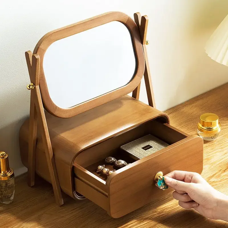 

High end dressing table key storage box dressing mirror Desktop jewelry storage box