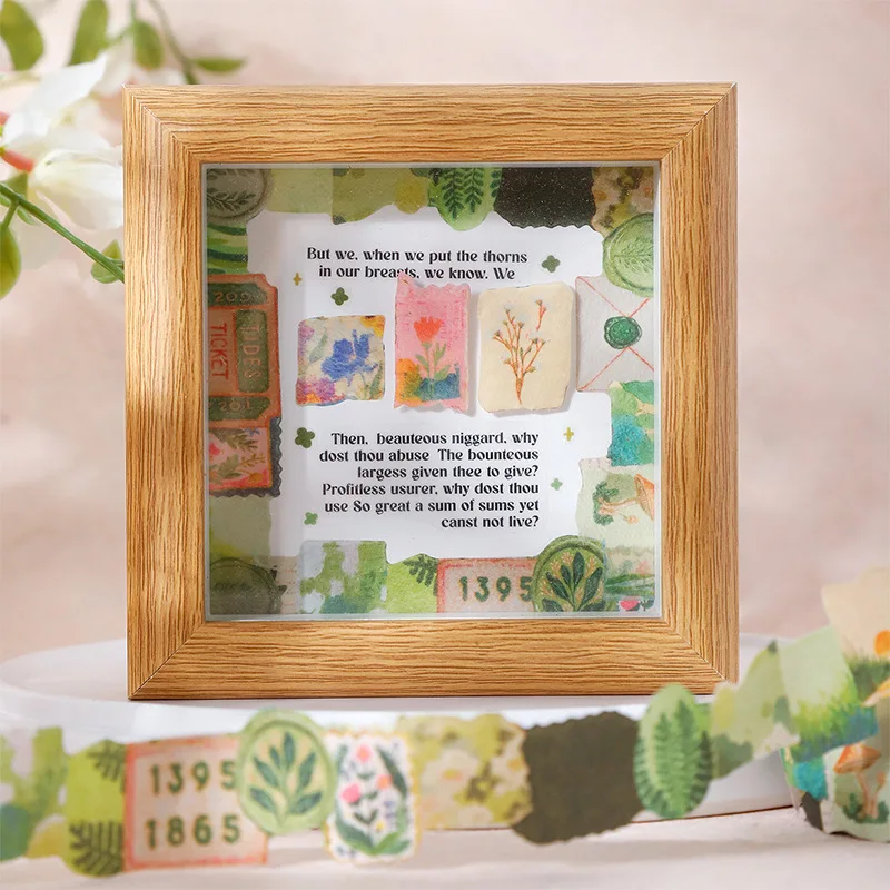 1roll/2roll Fabric Scrap Little Forest Series Vintage Washi Tape Journal Decoration Collage Supplies 6 Styles Washi Tape