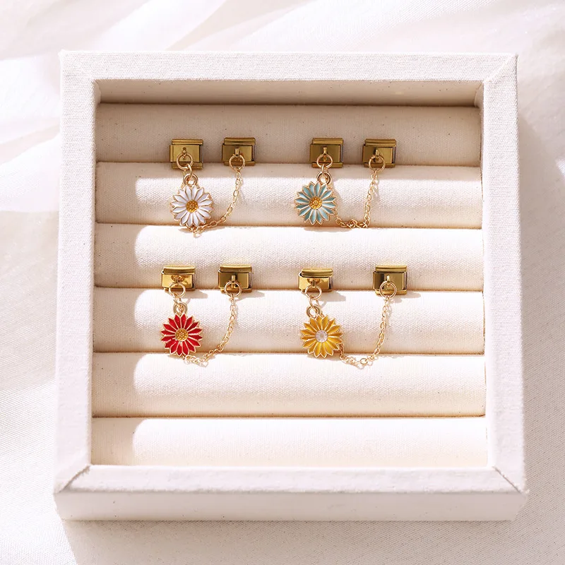 Gold Farbe Rosa Herz Stern Kirsche Mond Kette Quaste Italienischen Charme Link Fit 9mm Edelstahl Armband Frauen DIY Machen geschenke – Detail 20