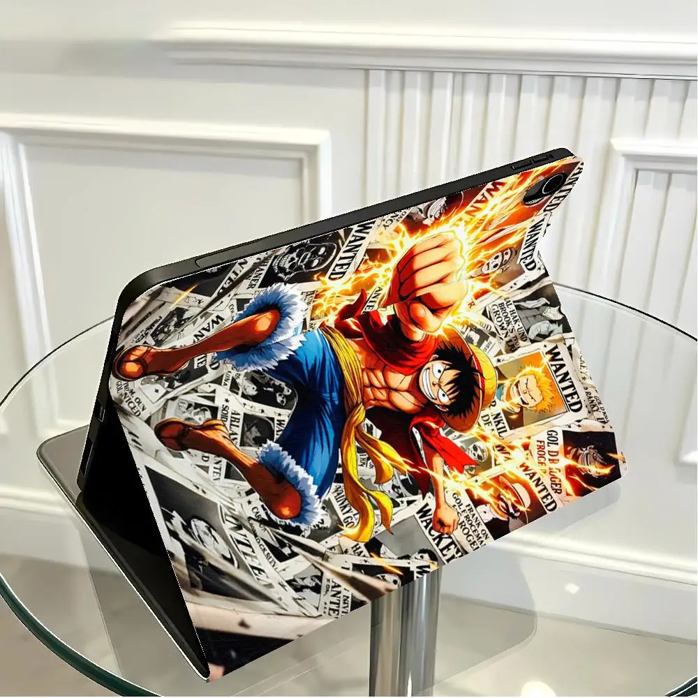 One Piece Cartoon with Pencil Slot Case for Apple iPad 10th 7/8/9th Air 11 13 M4 M3 M2 A16 2026 Pro11 13 Air 4/5/6th