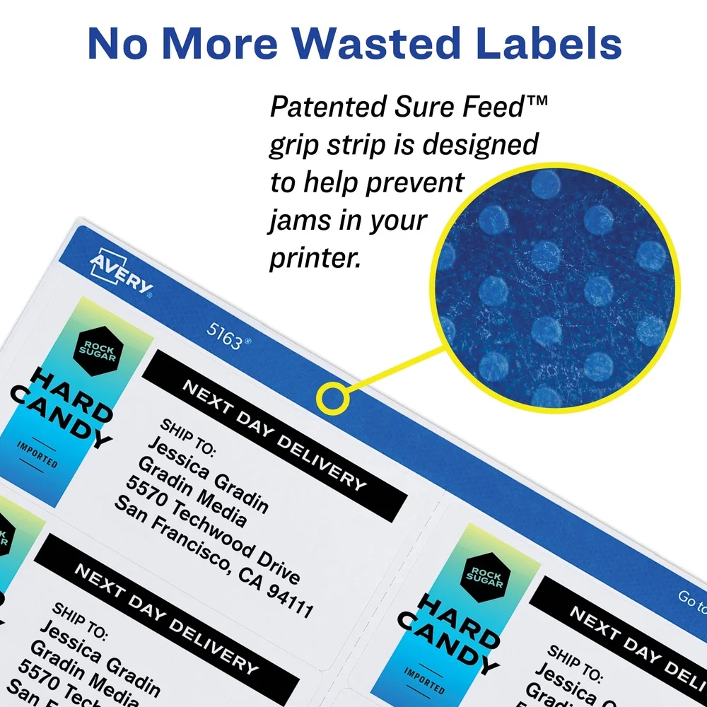 Customizable Shipping Labels 3-3/4 x 4-3/4 100 Pack Permanent Adhesive Full-Bleed Print High-Quality Color Laser Printer