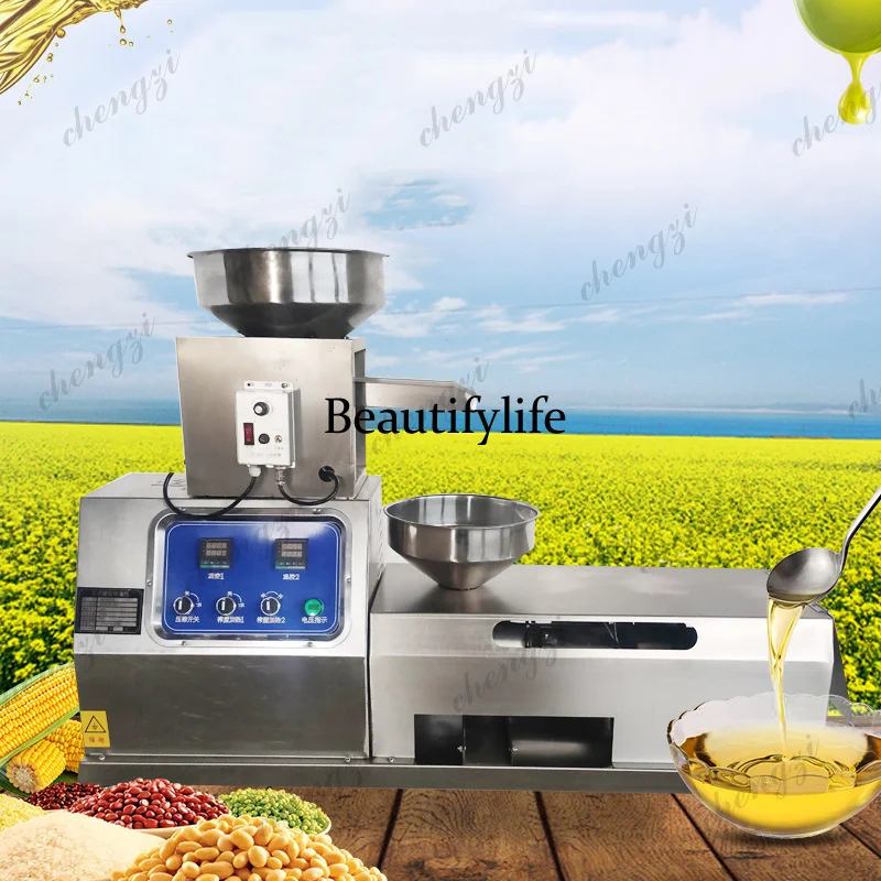 Máquina Prensa de Aceite Comercial para Semillas Comestibles: Colza, Sésamo, Cacahuete, Semilla de Girasol, Semilla de Té - 25-30 kg/hora