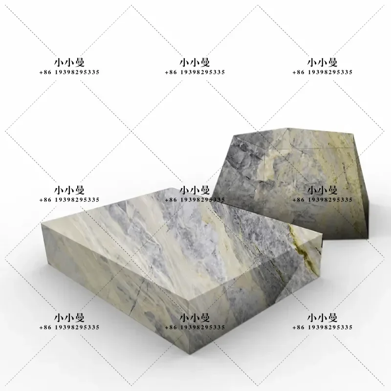 Natural White Marble Coffee Table Irregular Surface Dining Table Light Luxury Box Countertop for Living Room Modern Home
