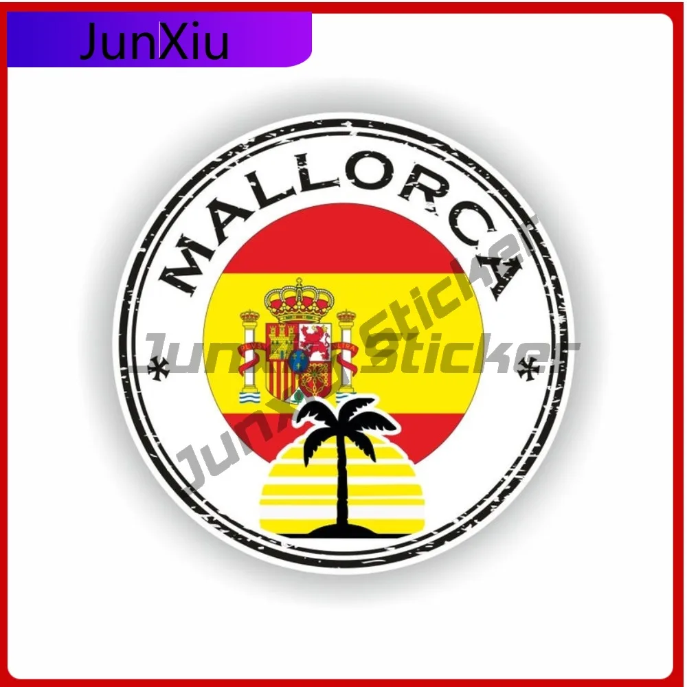 Mallorca Seal Round Flag Artistic Auto Exterior Detail Applied To Vehicle Exterior Bodywork And Glass With National Emblem