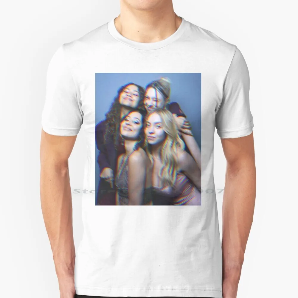 Euphoria T Shirt 100% Cotton Euphoria Zendaya Sydney Sweeney Alexa Demie Hunter Schafer Party College Boujee Y2k Big Size