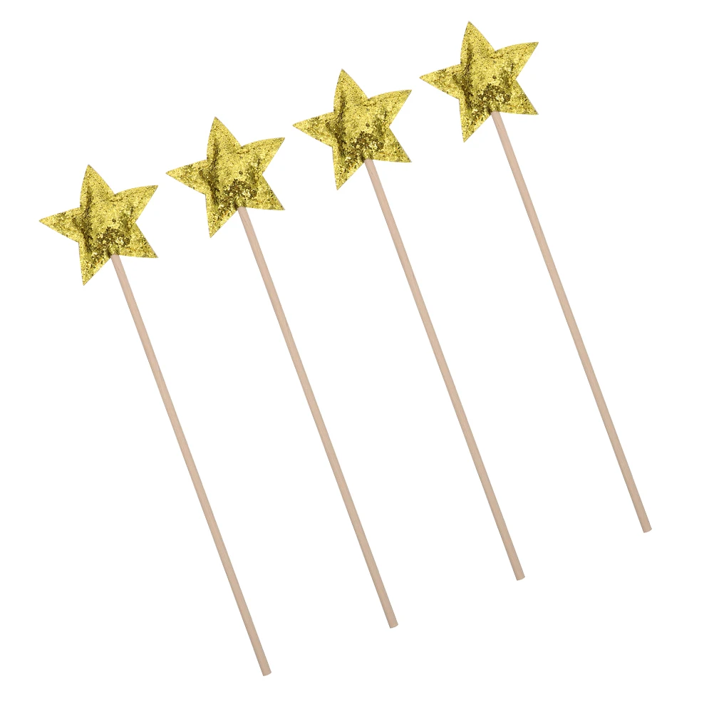 

4Pcs Fairy Wand Props Bright Stars Sticks Comfortable Children Party Favors Birthday Gift Girls Angel Costumes Halloween Toys