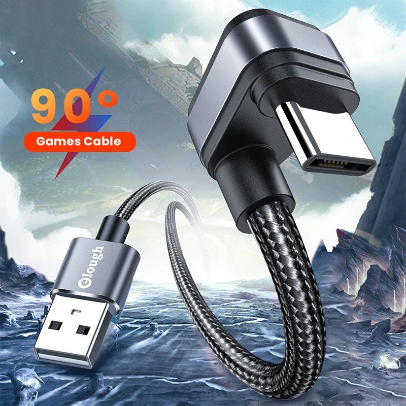 كابل USB من النوع C لهاتف سامسونج Xiaomi mi Redmi USB C كابل 2.4A شحن سريع للهاتف سلك بيانات من النوع C كابل USB C 180 درجة