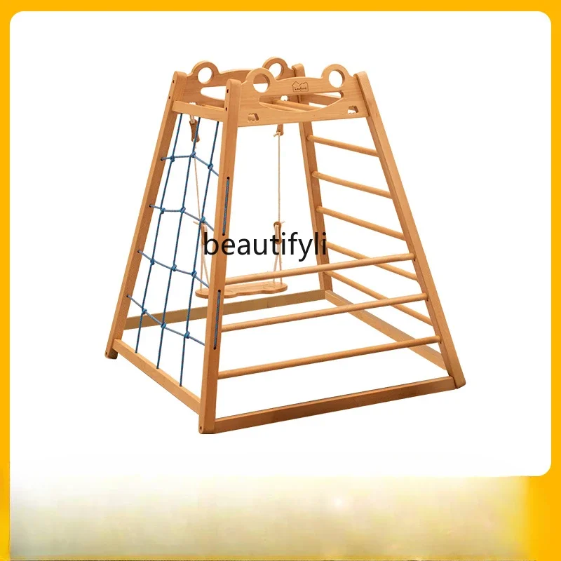 Baby climbing frame beech children's toys climbing household slide swing