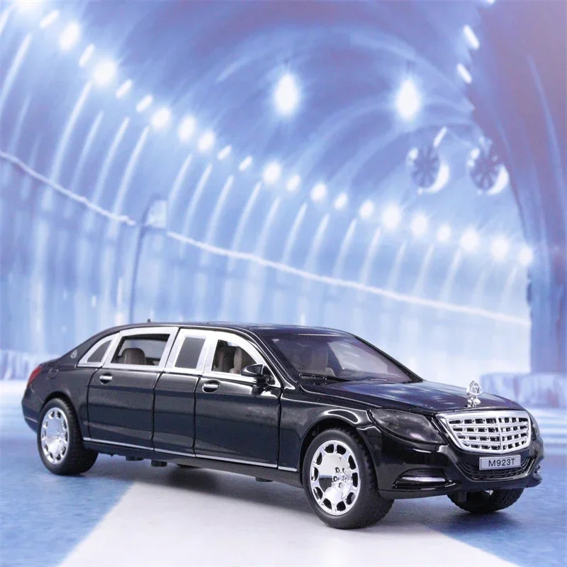 1:24 Mercedes-Benz Maybach S600 Pull Back Simulation Sound Light Diecast Model CAR Toys Collection Kids Gifts A102