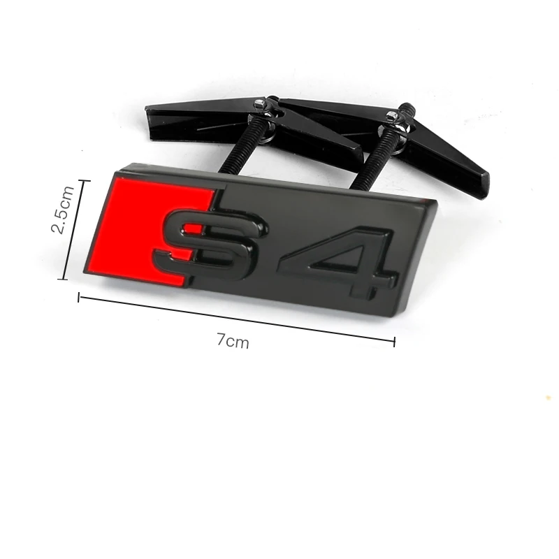 3D For Audi A4 A1 A3 A6 S3 S4 S5 S6 S7 S8 Sticker Accrssories ABS Black And Silver S Logo Car Front Grille Emblem Badge Decal