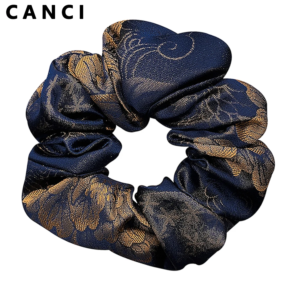 100% Pure Mulberry Silk Large Scrunchies Silk Song Brocade Rubber Bands Hair Ties Elastics Accessories for Women 26 Momme 5CM