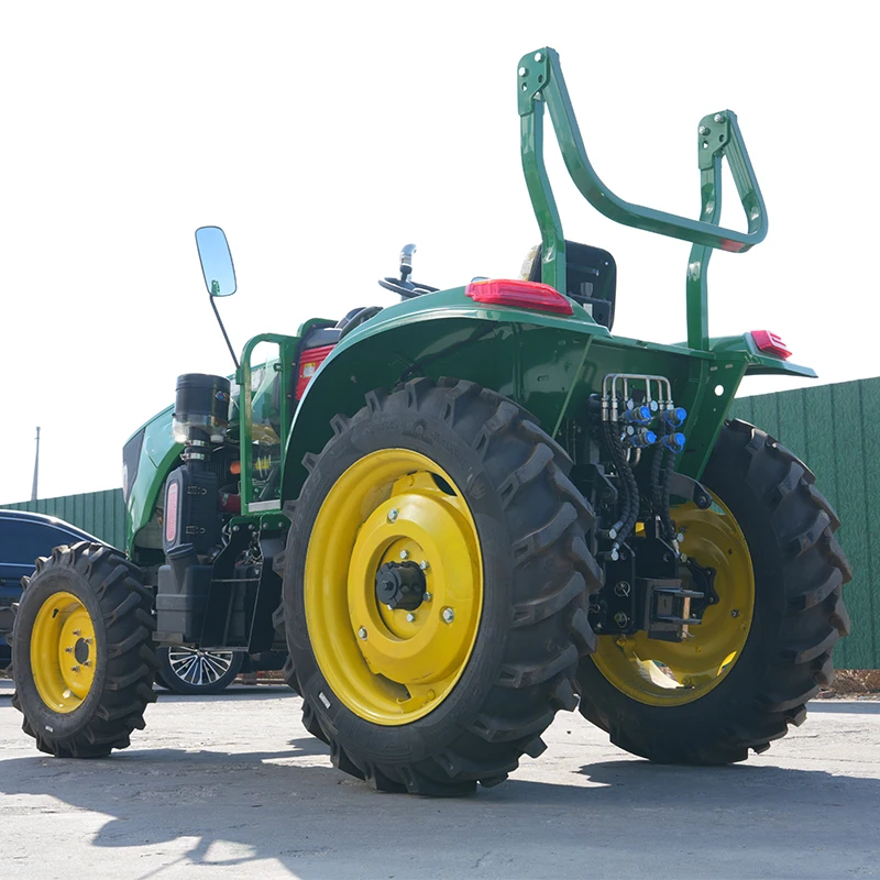 Сельскохозяйственный трактор с колесами 4x4 с навесами Трактор мощностью 50 л.с. с фронтальным погрузчиком Мини-колесный трактор для сельского хозяйства