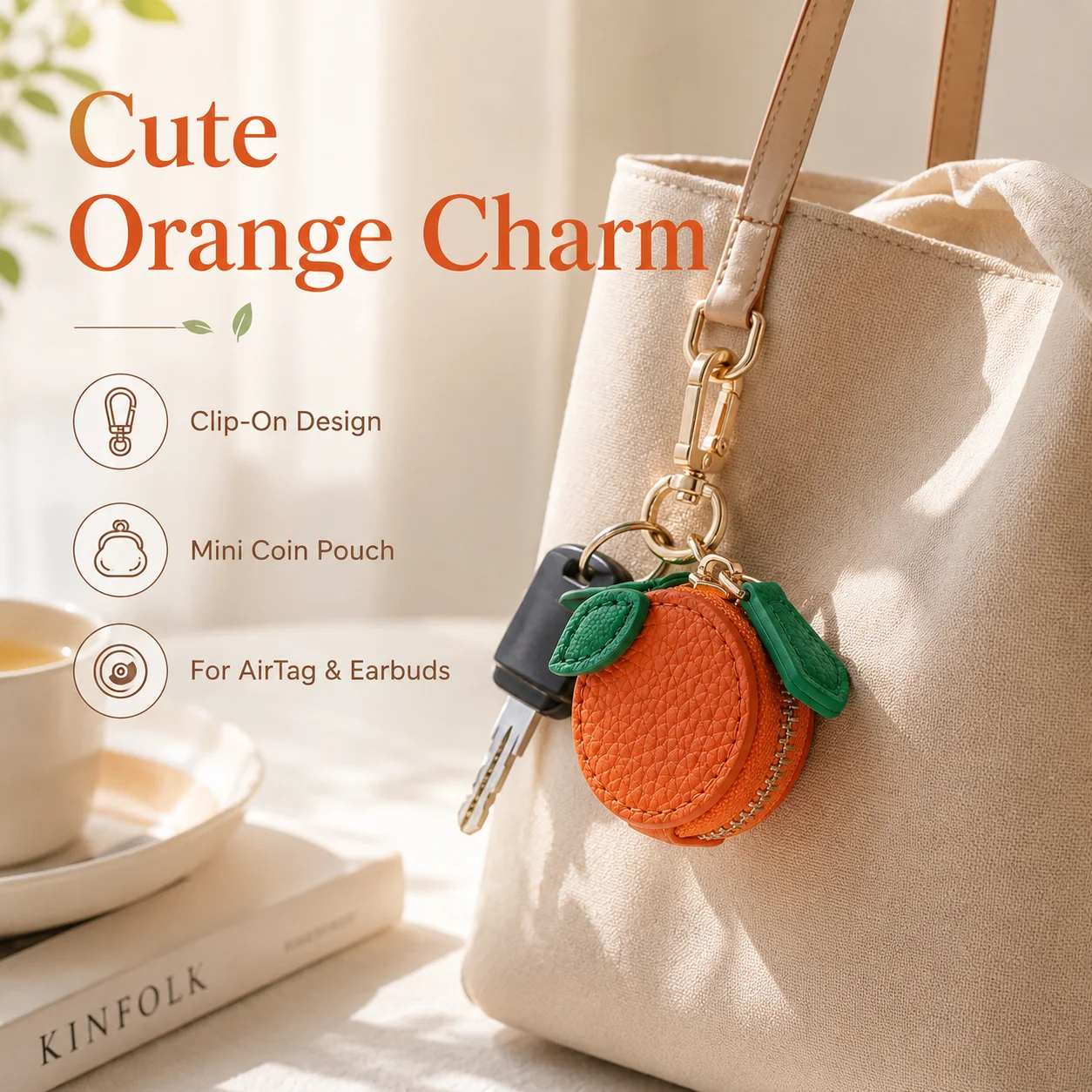 Cute Fruit Shaped Coin Purse Multifunctional Bluetooth Earphone Case Leather Protective Cover For Tracker