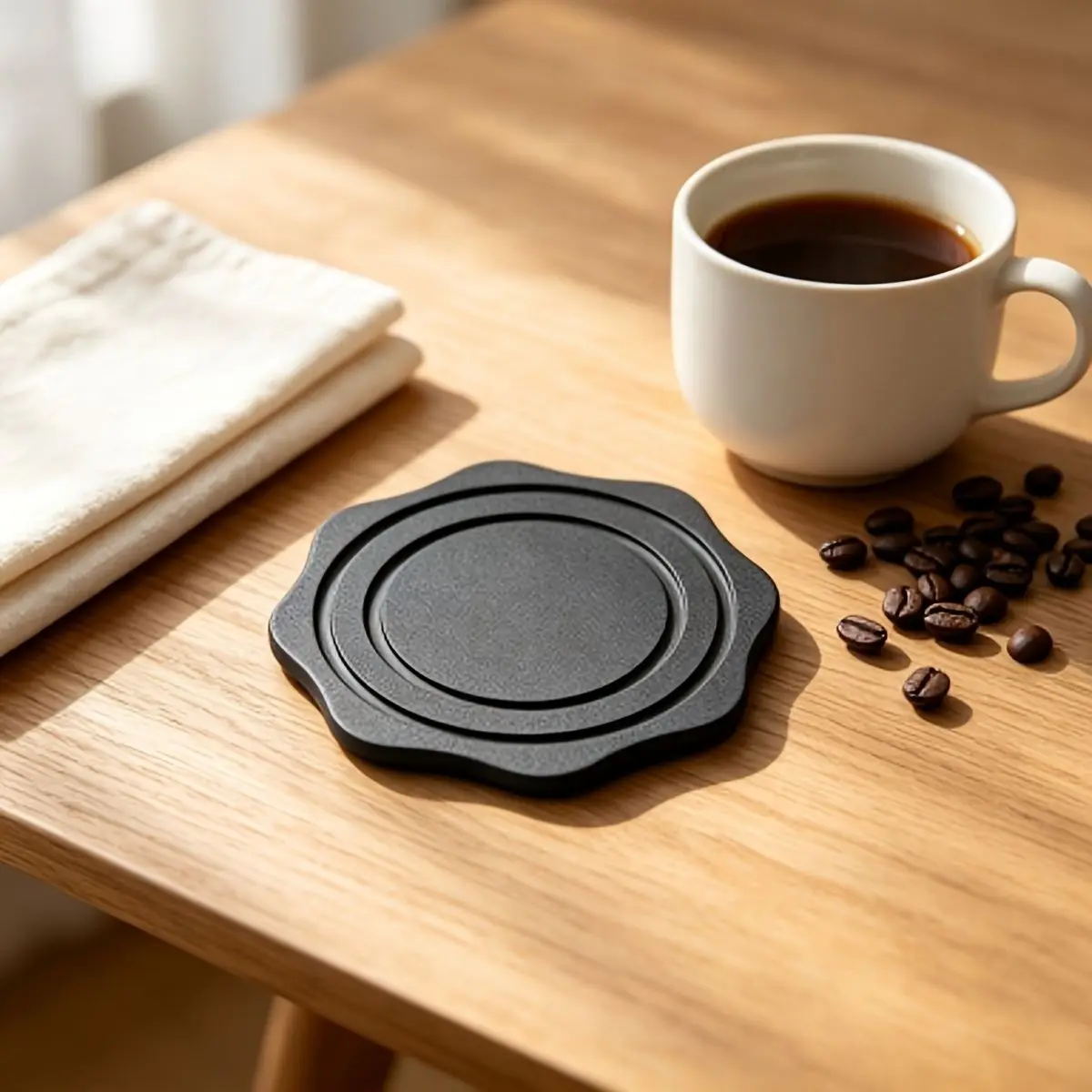 Diatomaceous Earth Coaster Instant Dry Diatomite Drink Coasters Flower Shape Absorbent Coaster for Kitchen Drinks