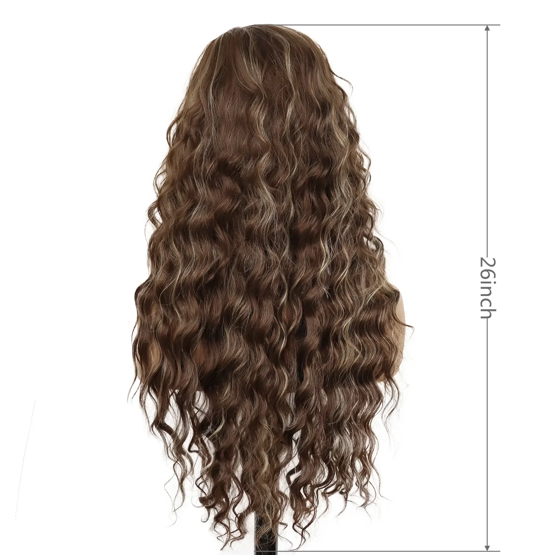 GNIMEGIL 26 inches Long Hair Wigs for Women Synthetic Fiber Curly Brown Mix Blonde Wig Natural Female Halloween Carnival Party