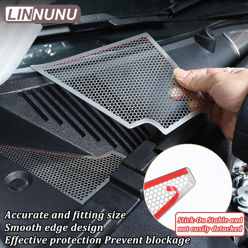 LINNUNU For Geely Atlas II Starry Boyue L Stainless Trim Car Front hood Dust proof Insect Protection Cover Trim Auto Accessories