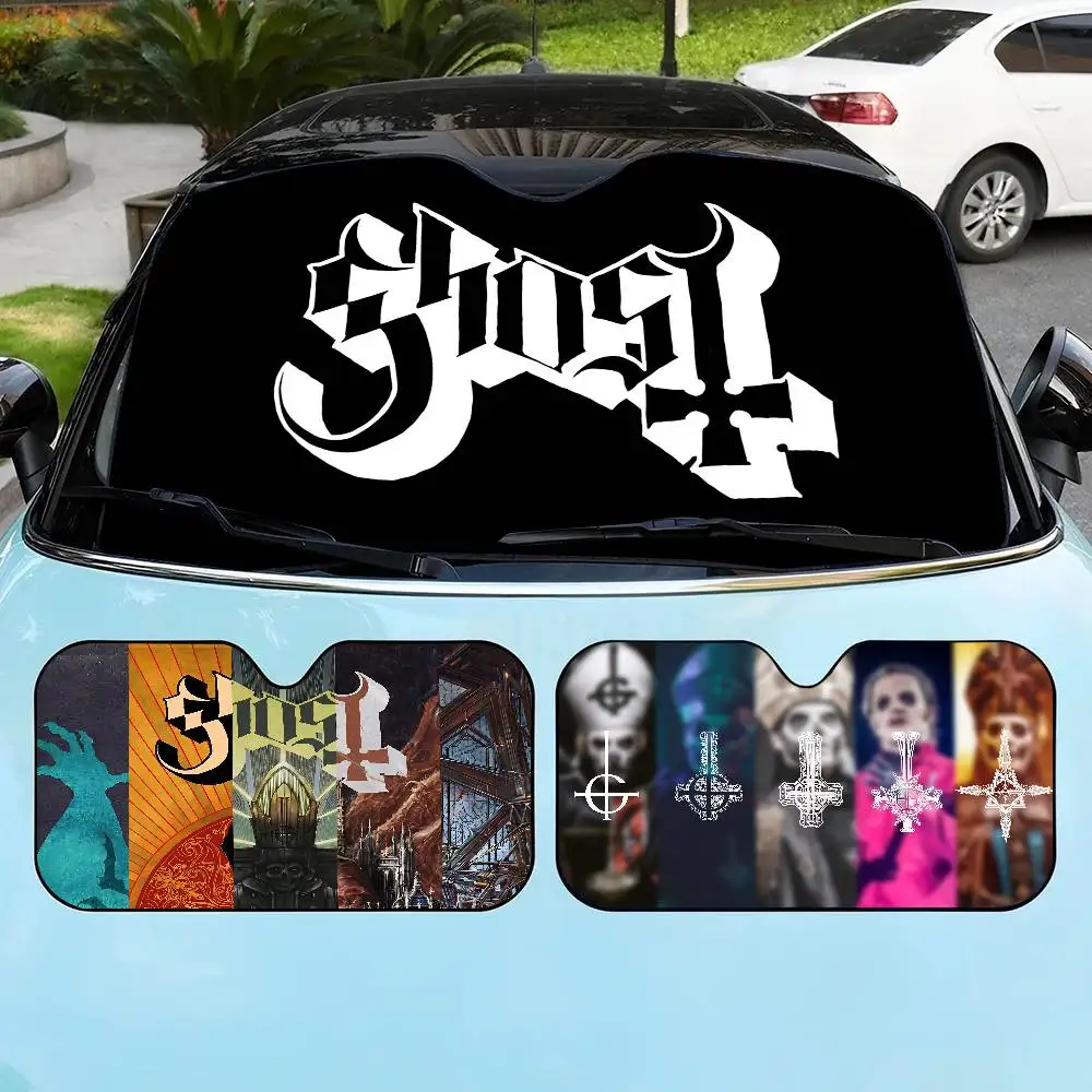 

Classic Band G-Ghost Car Solar Protection Heated Windshield Sunshade Car Window Windscreen Cover Sun Shade Auto Sun Visor