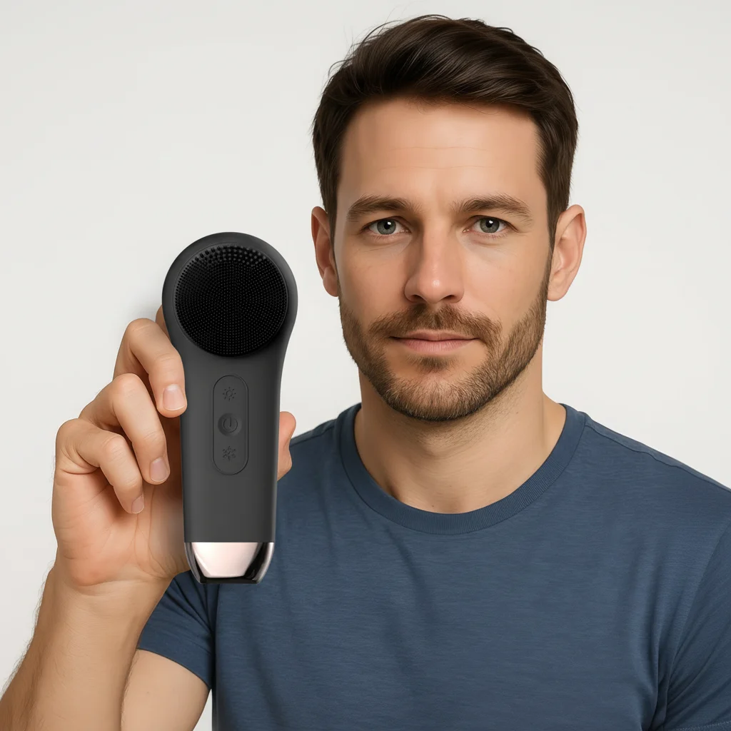 Men's Cleansing Brush  Deep Cleansing Technology Rechargeable Facial Cleansing Brush Household Cold Compress