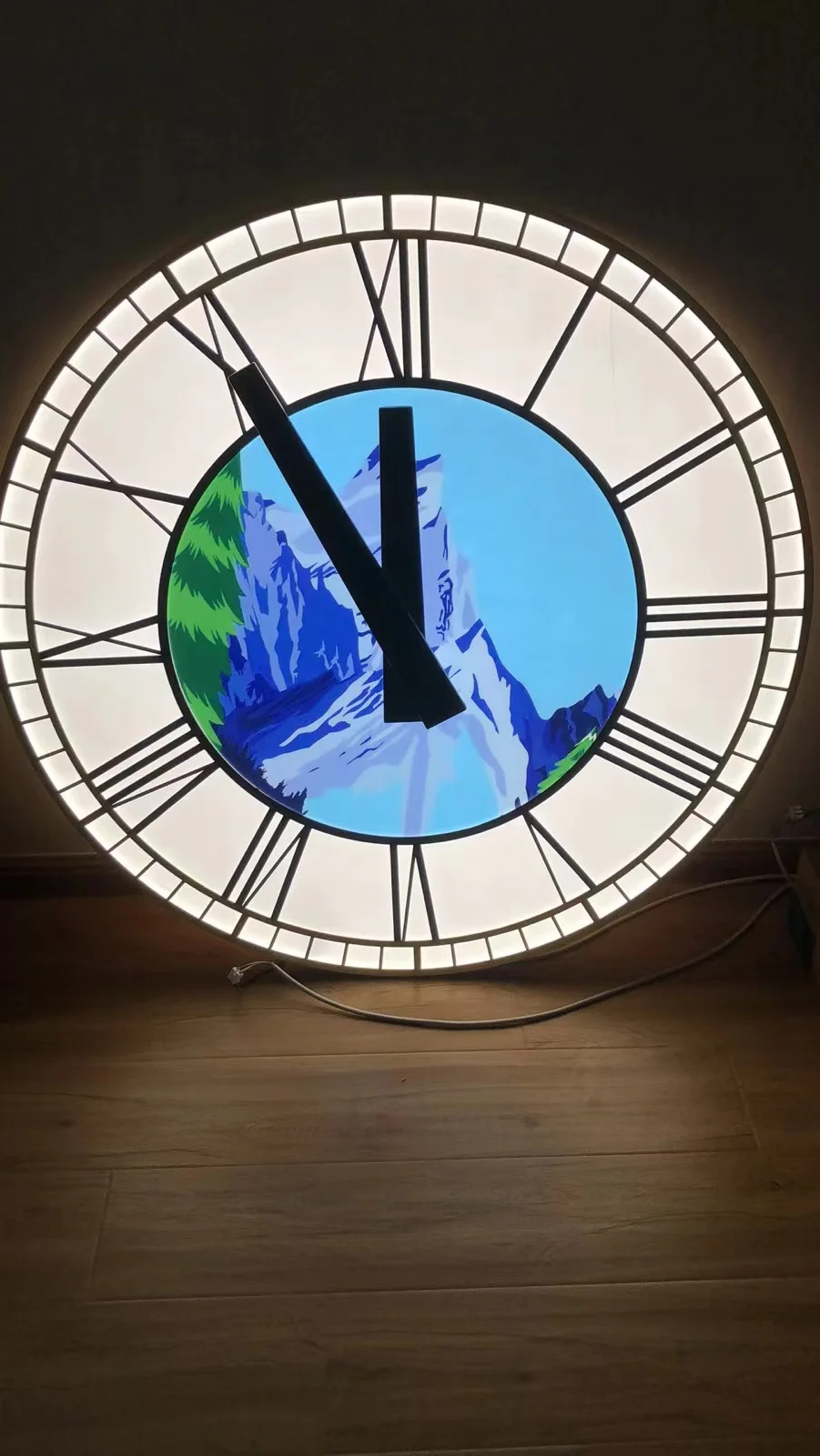 Outdoor double-sided waterproof stainless steel decorative landscape clock night light GPS electric