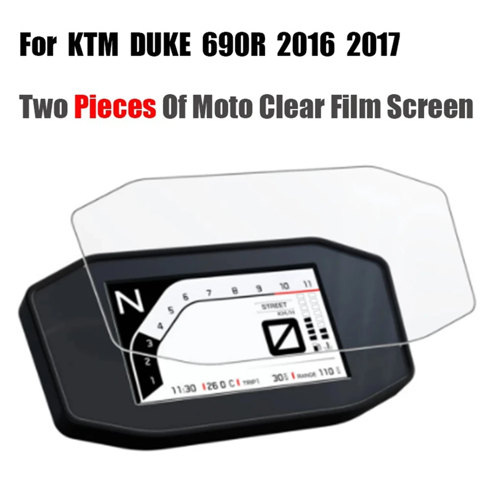 Motorcycle Transparent Crystal TPU Cluster Scratch Film Speedometers Screen Protector For KTM DUKE 690 R 2016-2017