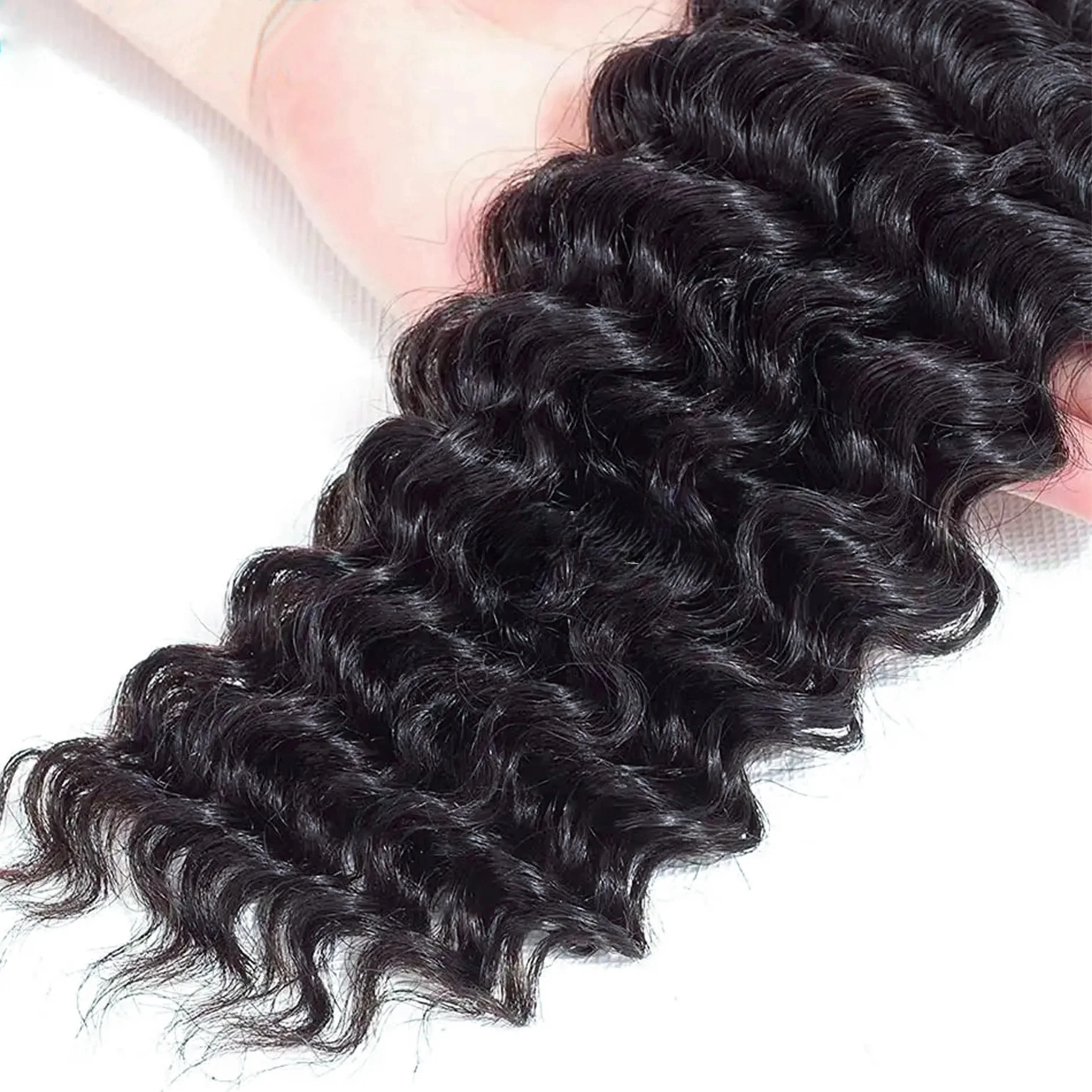 Deep Wave I Tip ต่อผมมนุษย์ 100% ธรรมชาติสําหรับผู้หญิง Curly Bundles Original Human Hair Remy Hair Extension