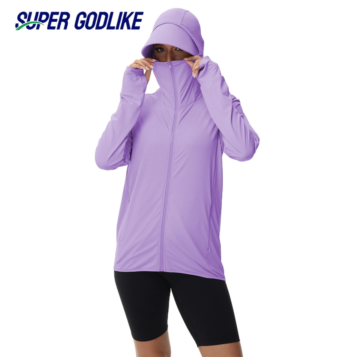 Giacca di protezione solare con cappuccio anti-UV di fascia alta-protezione UV estiva abbigliamento per la pelle per uomo e donna Rash Guard