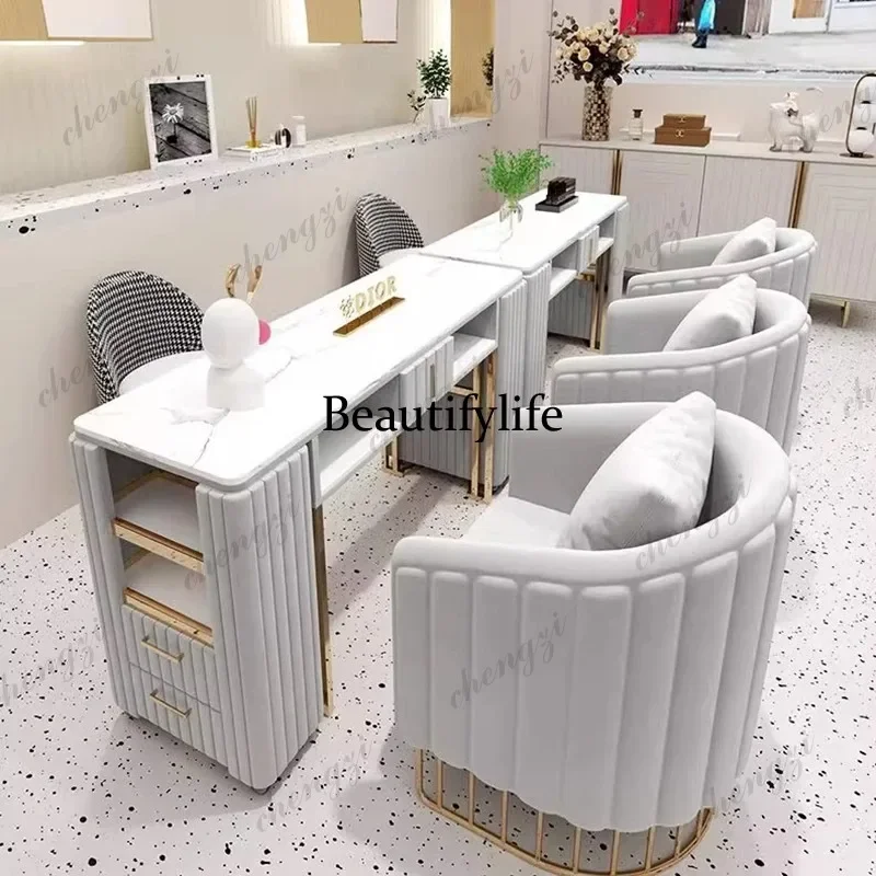 F181 Bright Manicure Nail Table Elegant And Subtle Stylish Classic Manicure Nail Table Multifunctional Design Mesa Salon Furnitu