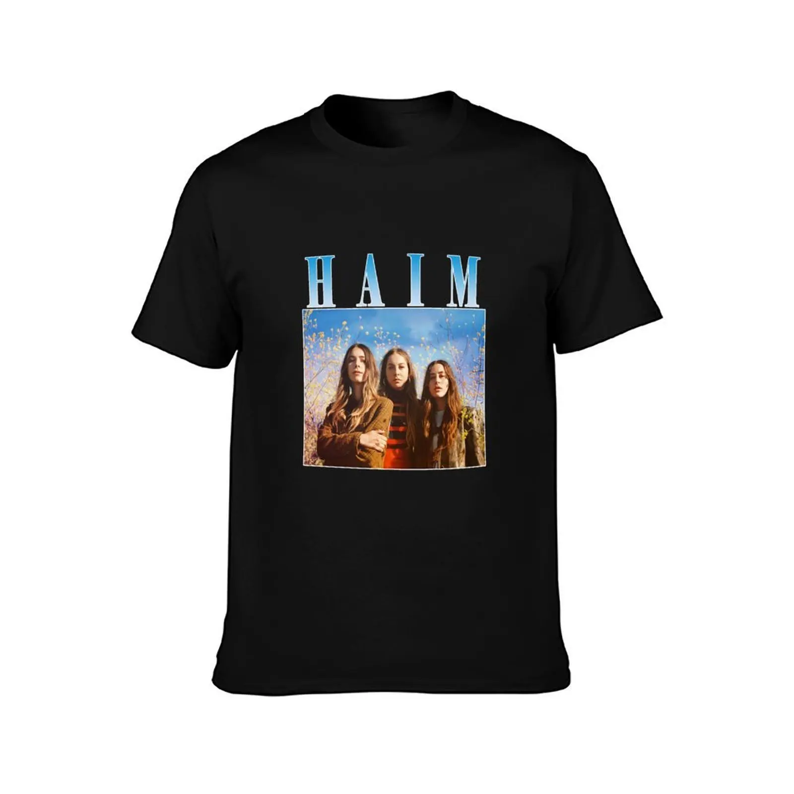HAIM Homage Tee P T-Shirt, Summer Casual Cotton Tee, Oversized Streetwear Tops, Vintage Graphic Print, Loose Fit Short Sleeve
