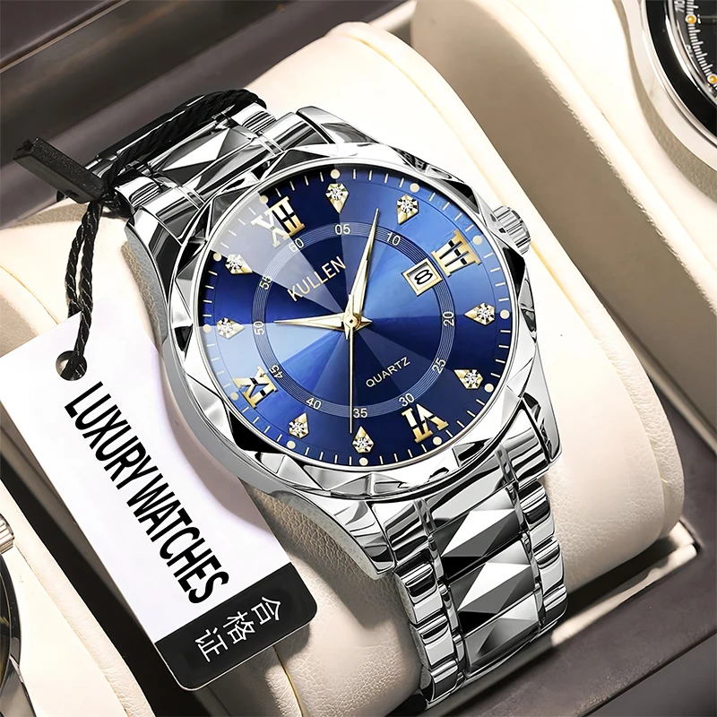 

Luxury men's watch fashion with calendar analog large surface suit watch ideal choice for boyfriend and friend