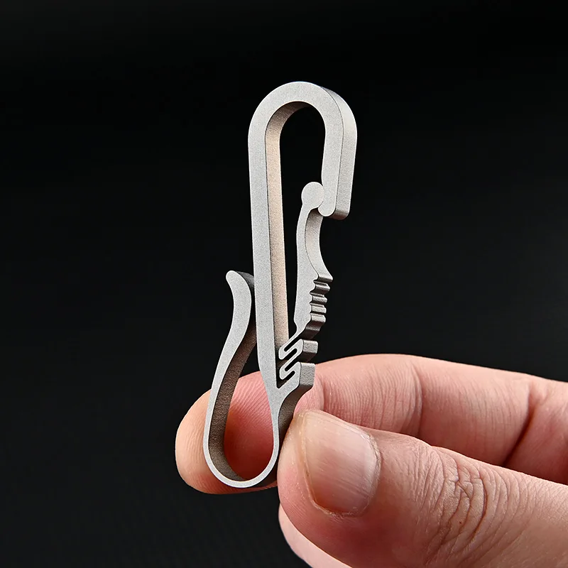 TC4 titanium alloy Key Clip EDC Key Ring Loop Hook Titanium Car Keychain Creative With Corkscrew Keychain Pendant Gift