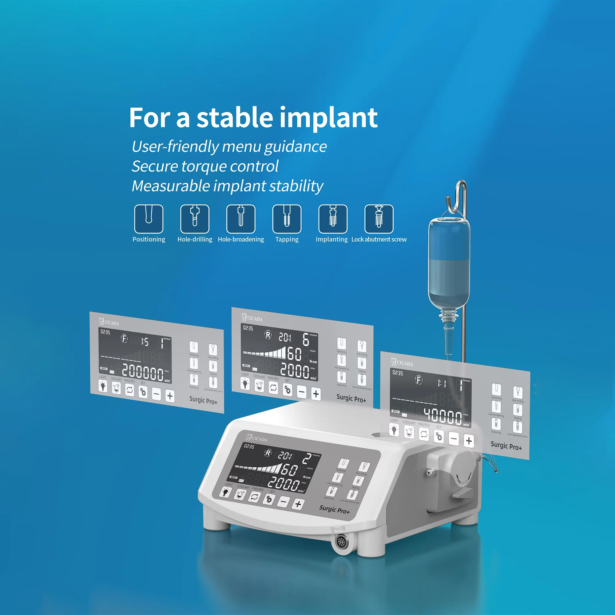 Dental Physio Dispenser Surgical Implant Machine System Implant Motor Operating Instruction