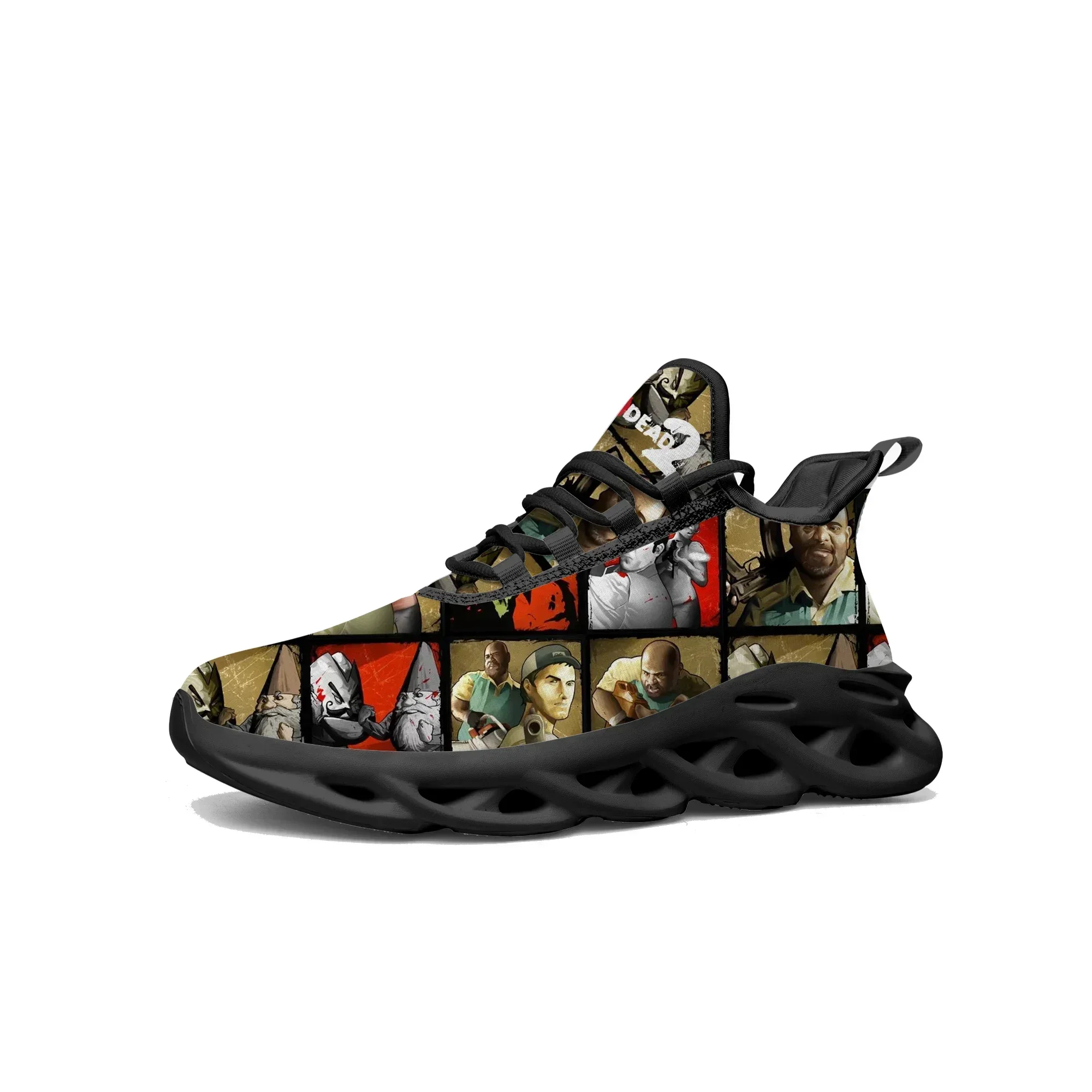 Left 4 Dead 2 Flats Sneakers Cartoon Game Men Women Sports Running Shoes Fashion Tailor Made Lace Up Shoes