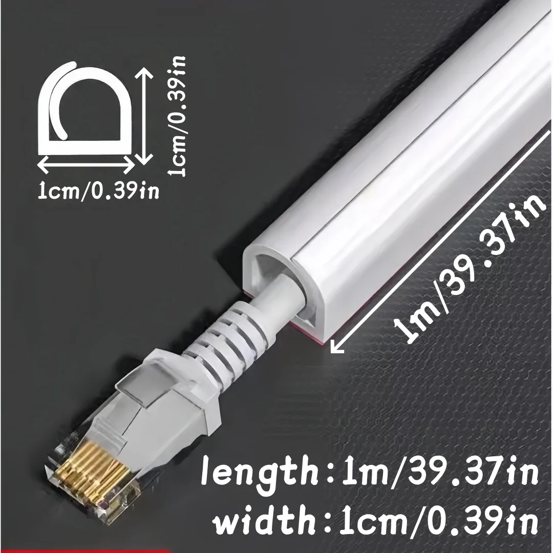 1PC 1m/39.37in TV Cable Management Cord Hider Cord Organizer Raceway Kit System Covers Cables PVC Trunking Channel Cable Sleeves