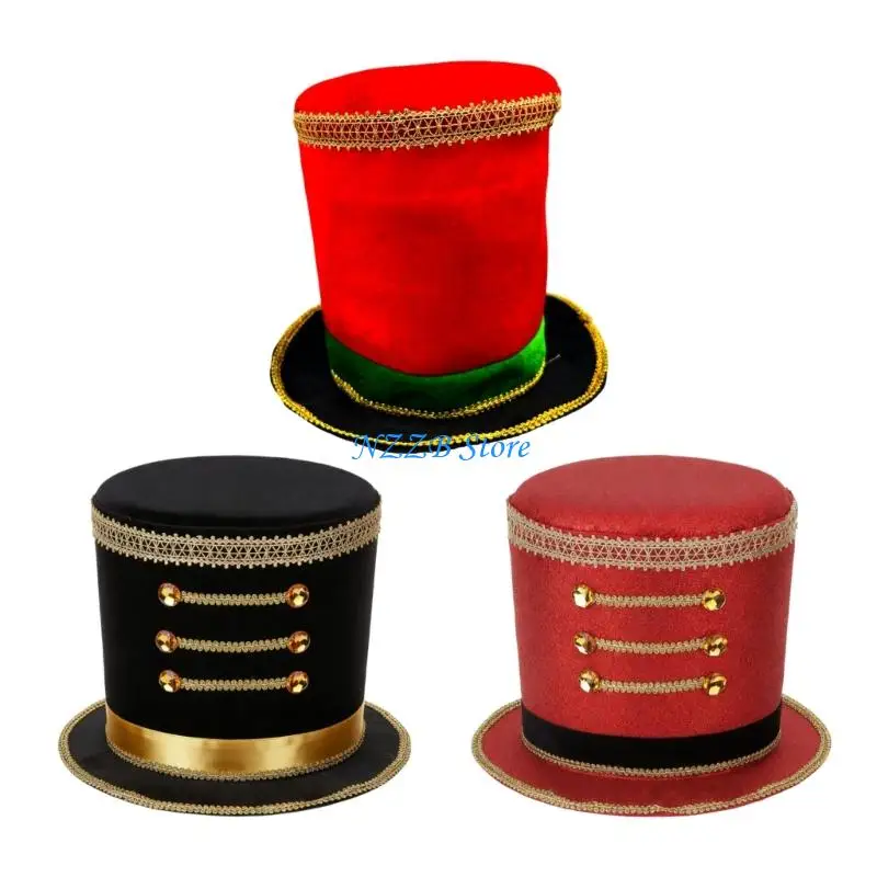 

T21F Elegant Band Cap For Holiday Parades Adult Unisex Toy Soldier Hat With Adjustable Head Size