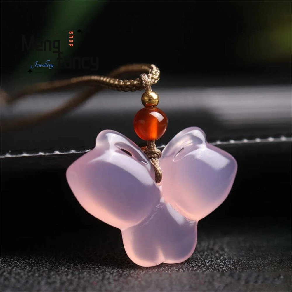 Natural Chalcedony Cloud Lock Children's Pendant Agate Little Butterfly Baby Lock Jade Exquisite Jewelry Mascots Holiday Gifts 5
