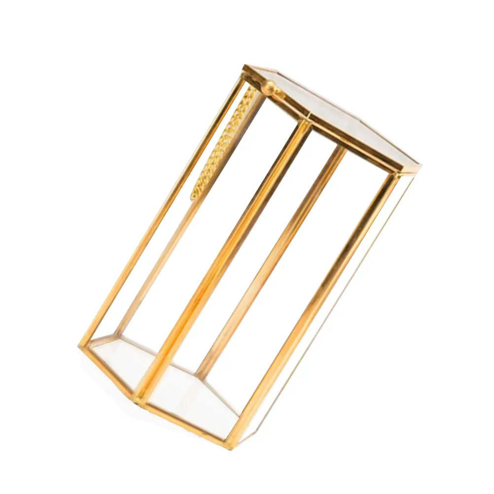 Organizador de Pincéis de Maquiagem em Vidro Transparente Hexagonal à Prova de Poeira, Caixa de Armazenamento para Pincéis, Container para Pincéis, para Quarto de Maquiagem