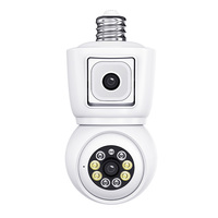 ESCAM QF202 E27 2*2MP WiFi PTZ Camera Dual Lens Wireless Surveillcance Camera with Color Night Vision Humanoid Detection Two-way