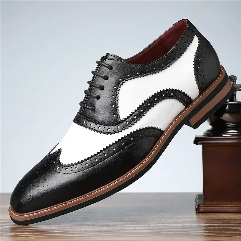 Eur size 39-48 Men's Brown Black Green Mixed Colors Oxford Shoes Male Formal Wedding Prom Dress Homecoming Zapatos Hombre view 3