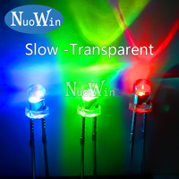 50pcs 3MM Fast/Slow RGB Flash Red Green Blue Rainbow Multi Color F3 Light Emitting Diode Round LED DIY