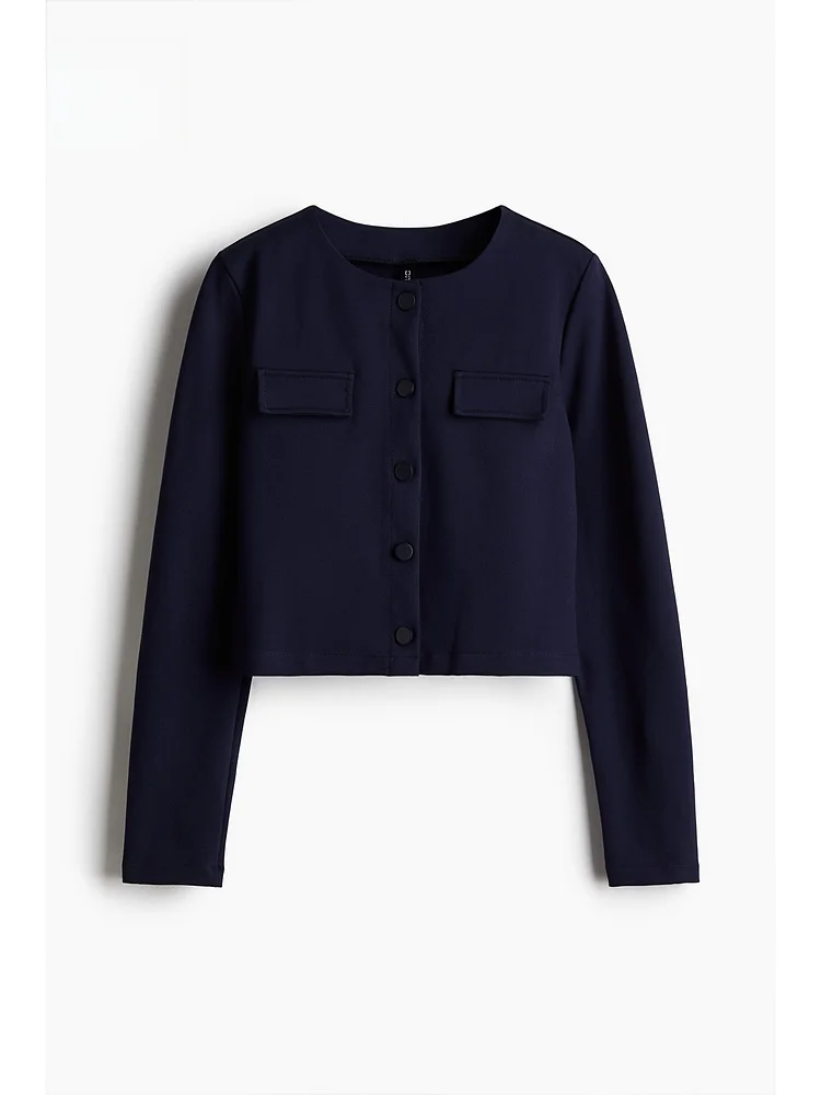 H&M Women's ort Jaet Long Sve Decorative Flip Cover ket Winter Outerwear Faionable Ladies' ort Coat