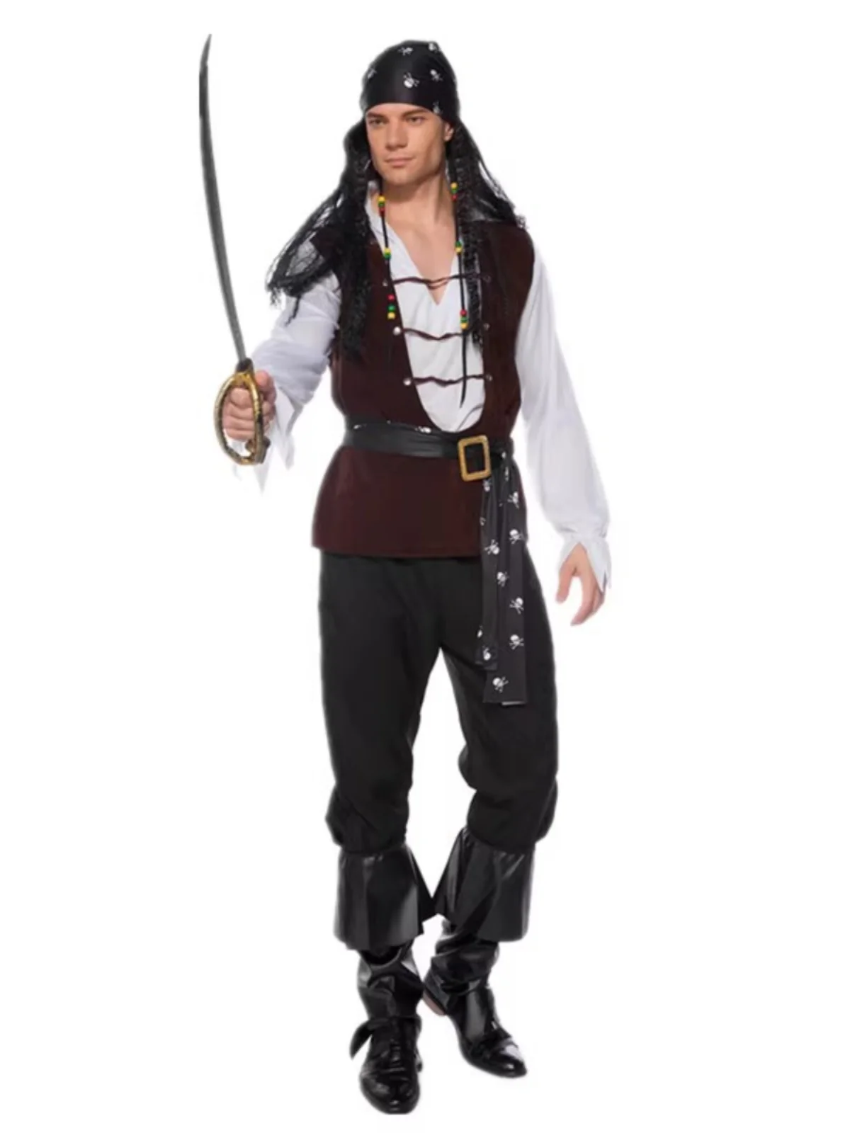 Costume da Halloween per adulti Caraibi Fem Vestito da pirata Ja Sparrow Dance Par Masquerade Fibra di poliestere Ladies Faion