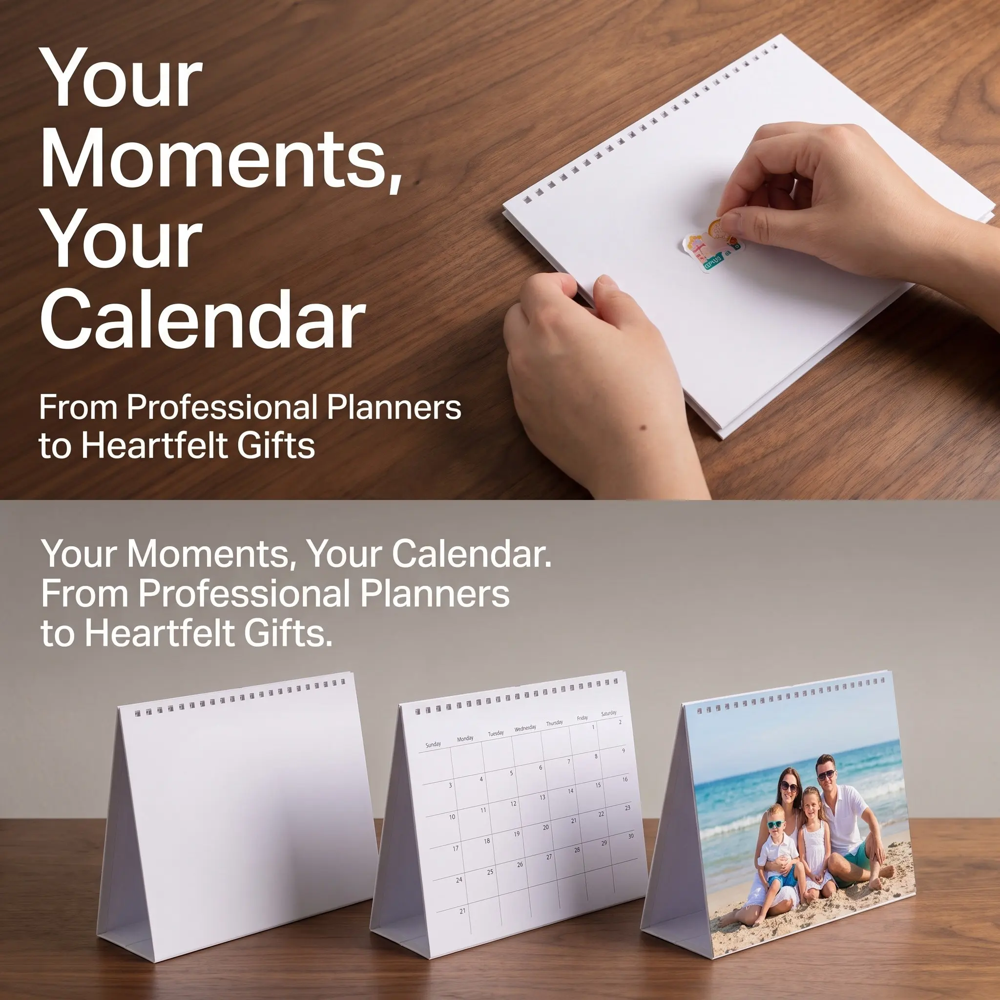 10Pcs Blank Spiral Desk Calendar Stand 8 DIY Tabletop Calendar Base Refillable Monthly Planner Rack for Office School Use